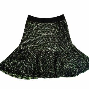 Moth Black and Green Skirt
